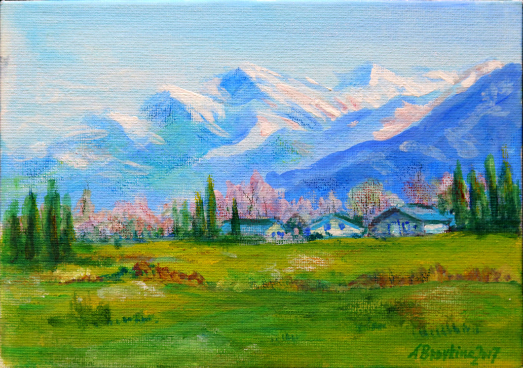 Mountains and village